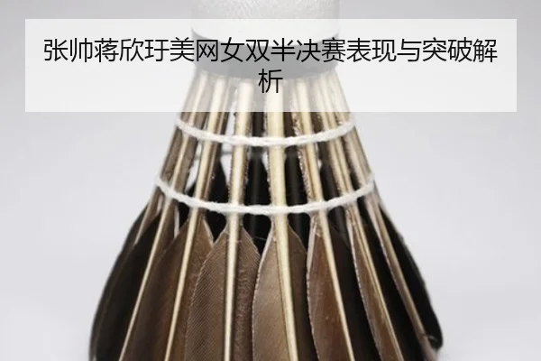 张帅蒋欣玗美网女双半决赛表现与突破解析